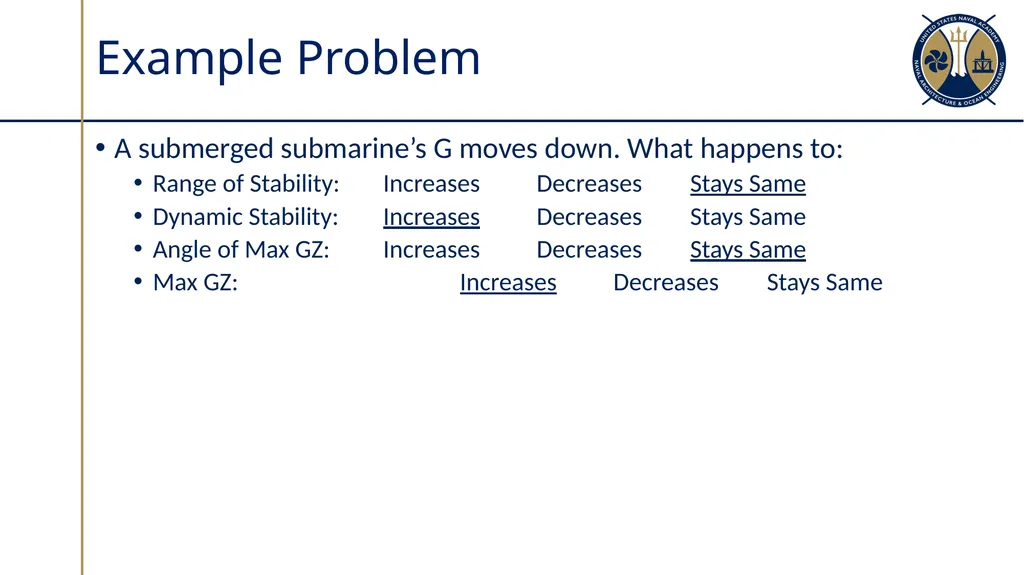 Submarine Powering and Seakeeping Sections - slide 17 of 18