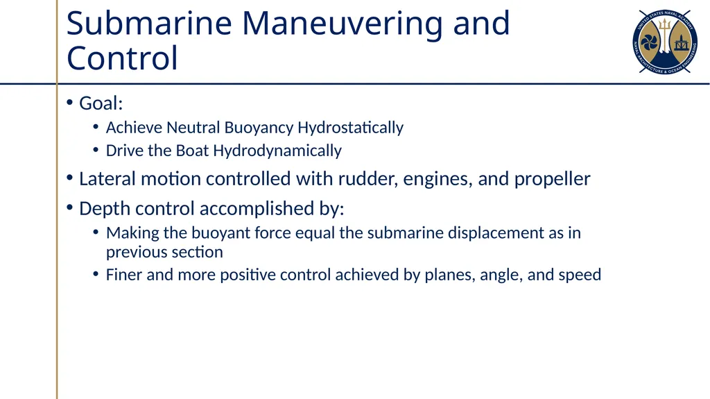Submarine Powering and Seakeeping Sections - slide 9 of 18