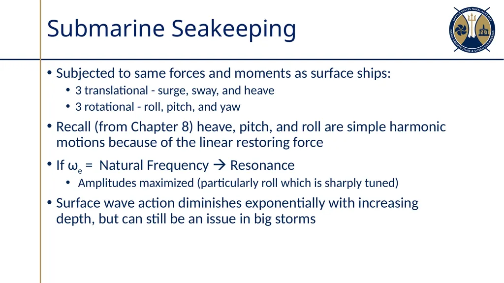 Submarine Powering and Seakeeping Sections - slide 7 of 18