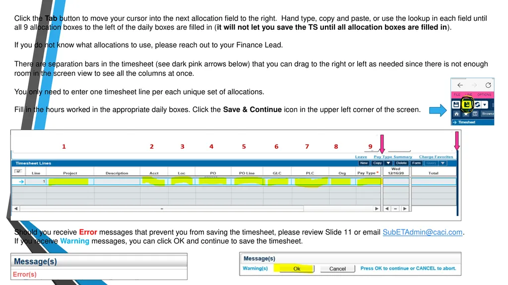 SUB EMPLOYEE TIMEKEEPING TRAINING DOCUMENT FOR: - slide 10 of 39