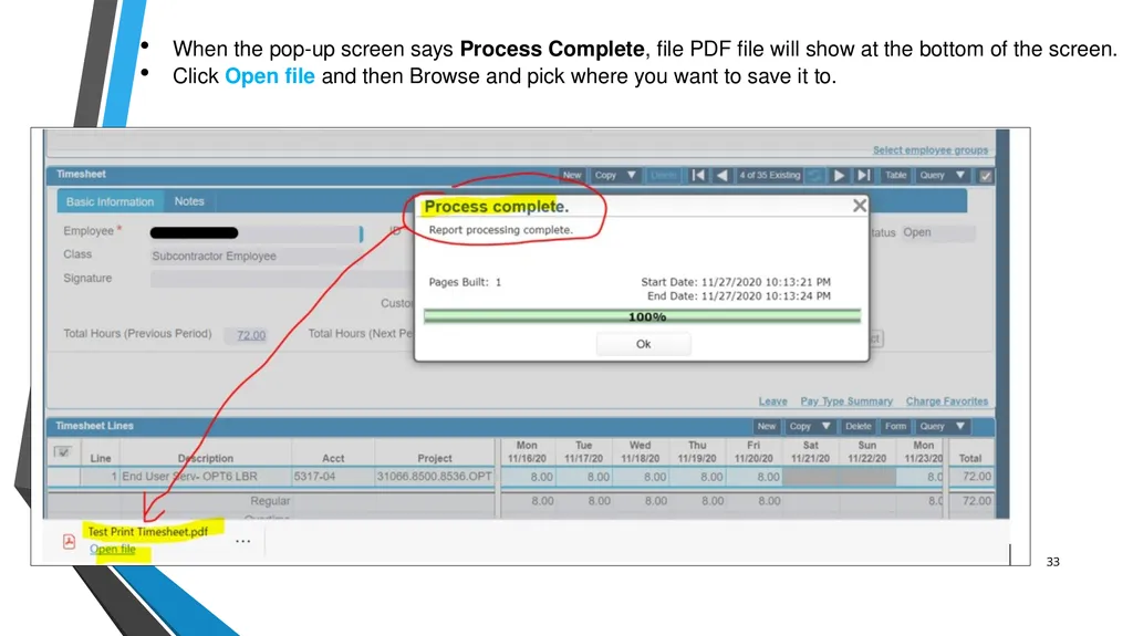 SUB EMPLOYEE TIMEKEEPING TRAINING DOCUMENT FOR: - slide 33 of 39