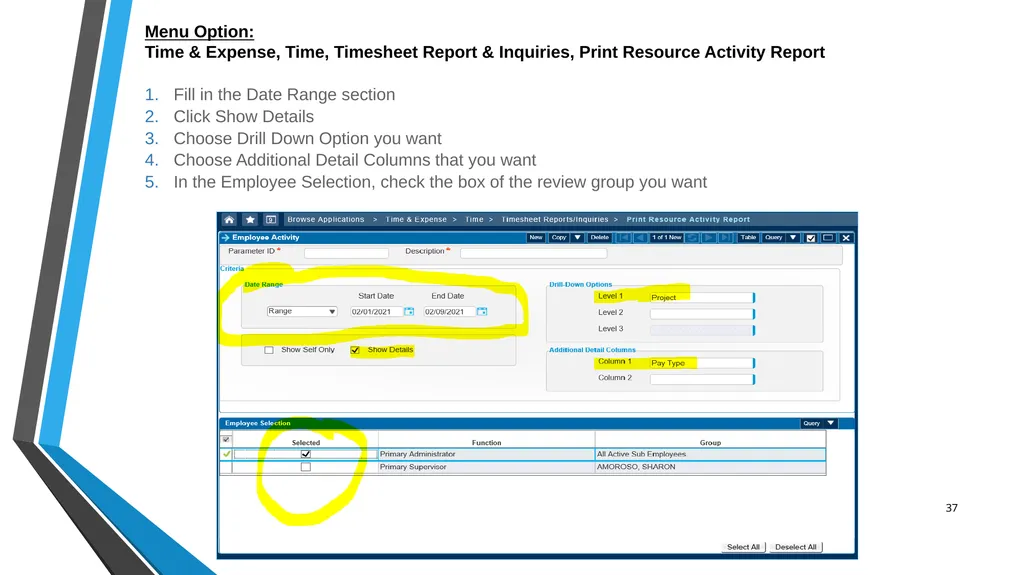 SUB EMPLOYEE TIMEKEEPING TRAINING DOCUMENT FOR: - slide 37 of 39