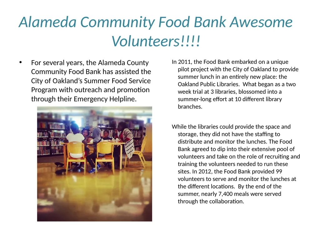 Oakland Summer Food Service Program Carmela Chase - slide 5 of 8