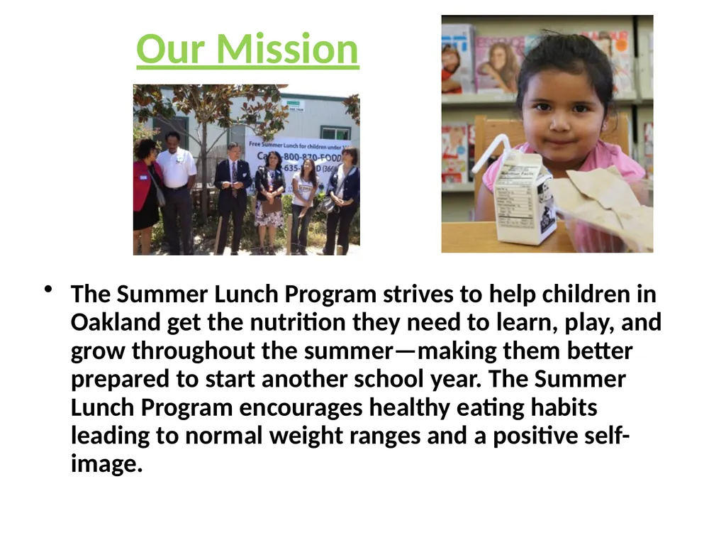 Oakland Summer Food Service Program Carmela Chase - slide 2 of 8