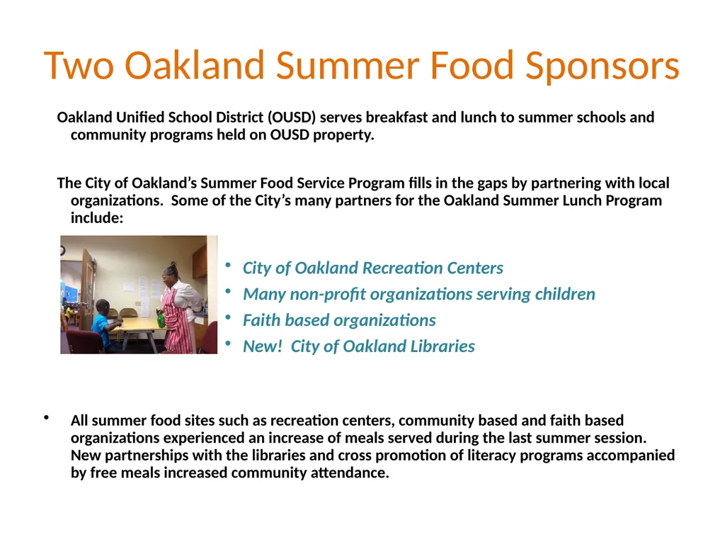Oakland Summer Food Service Program Carmela Chase - slide 4 of 8