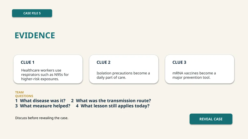 OUTBREAK DETECTIVE Five outbreaks. Five mysteries. - slide 11 of 13