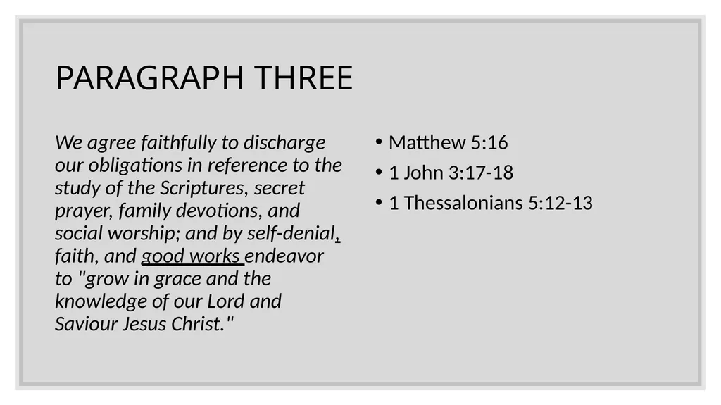 Your Church and You PARAGRAPH ONE Having given - slide 39 of 72