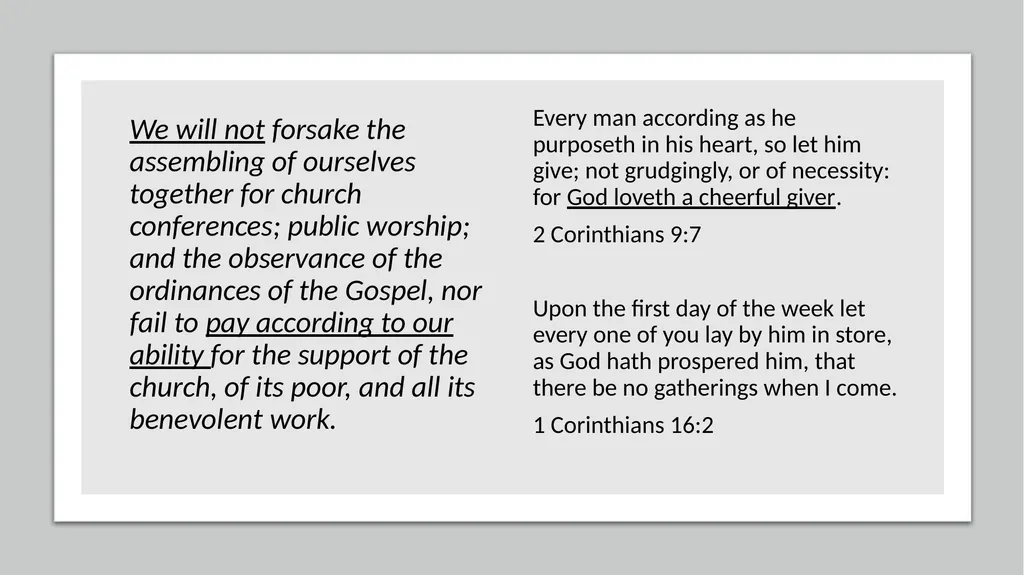 Your Church and You PARAGRAPH ONE Having given - slide 47 of 72