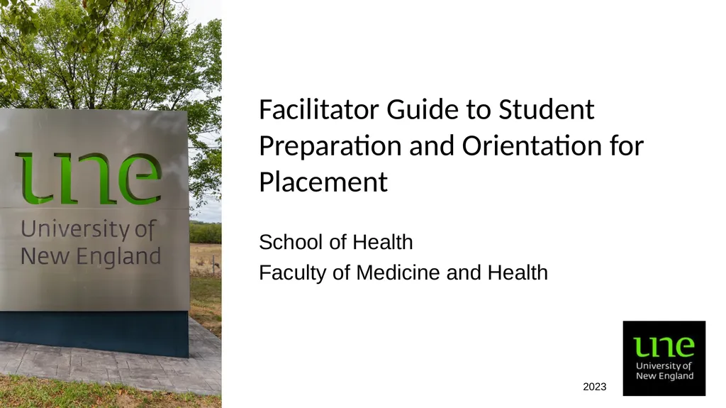 Facilitator Guide to Student Preparation and - slide 1 of 24