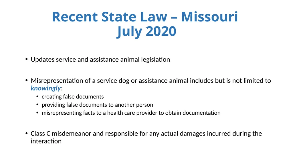 Service Animals, the Americans with Disabilities - slide 16 of 19