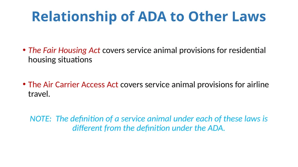 Service Animals, the Americans with Disabilities - slide 13 of 19