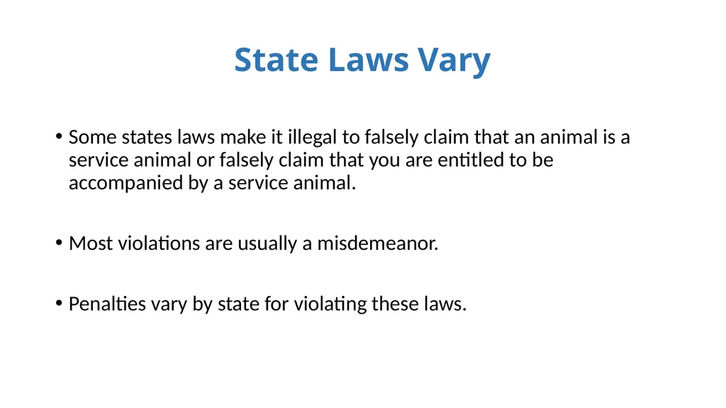 Service Animals, the Americans with Disabilities - slide 15 of 19
