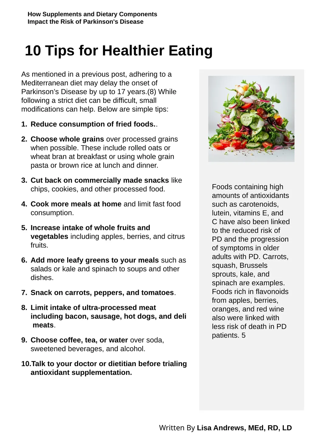 May 2025 Nutrition NEWSLETTER Inside: Brought to - slide 6 of 10