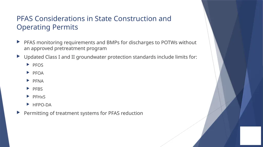 PFAS Reduction Initiative for Wastewater - slide 8 of 9