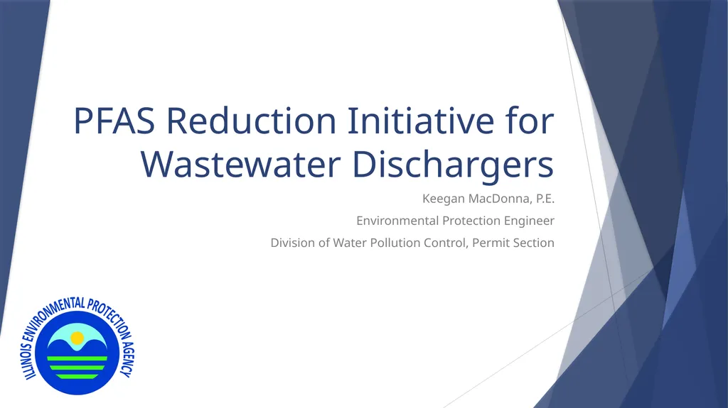PFAS Reduction Initiative for Wastewater - slide 1 of 9
