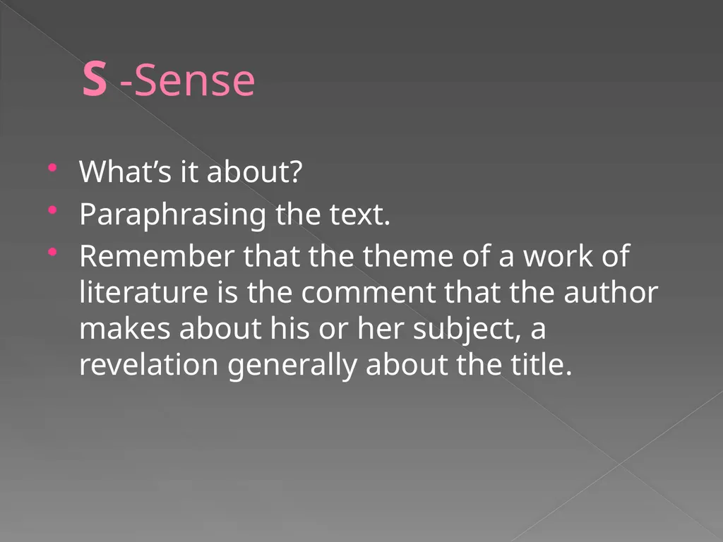 SIFTSEI Method for analysis The art of analysis is - slide 4 of 19