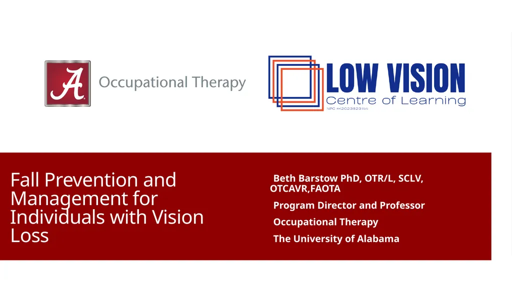 Fall Prevention and Management for Individuals - slide 1 of 12