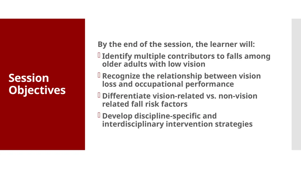 Fall Prevention and Management for Individuals - slide 2 of 12