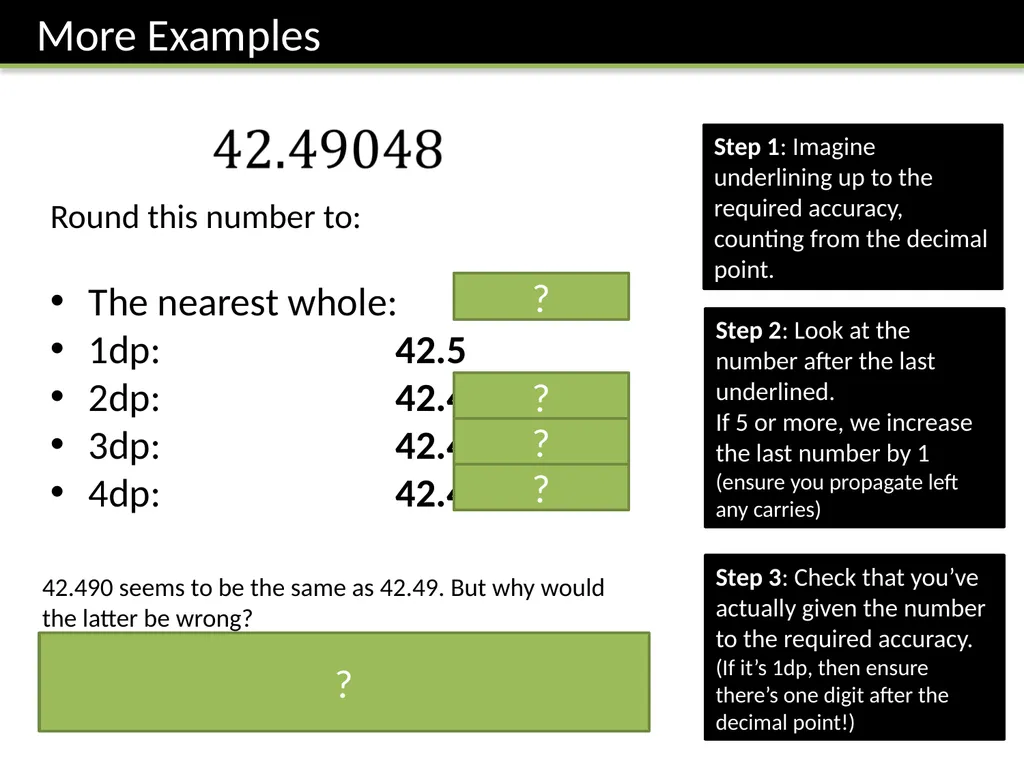 Year 7 Rounding & Approximation Dr J Frost - slide 3 of 24