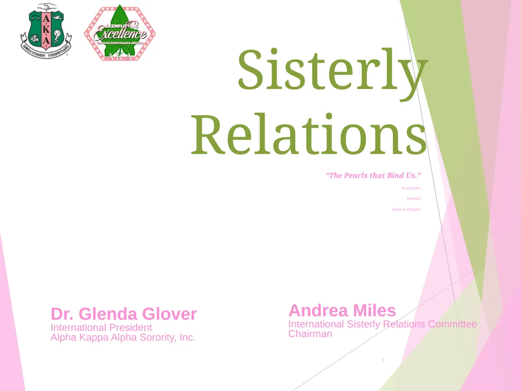 Sisterly Relations “The Pearls that Bind Us.” Your - slide 1 of 16