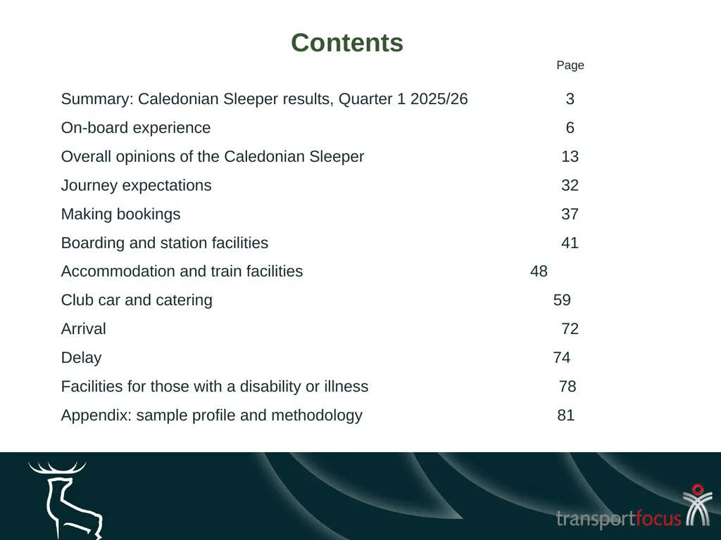 Caledonian Sleeper Quarterly Report Quarter 1, - slide 2 of 87