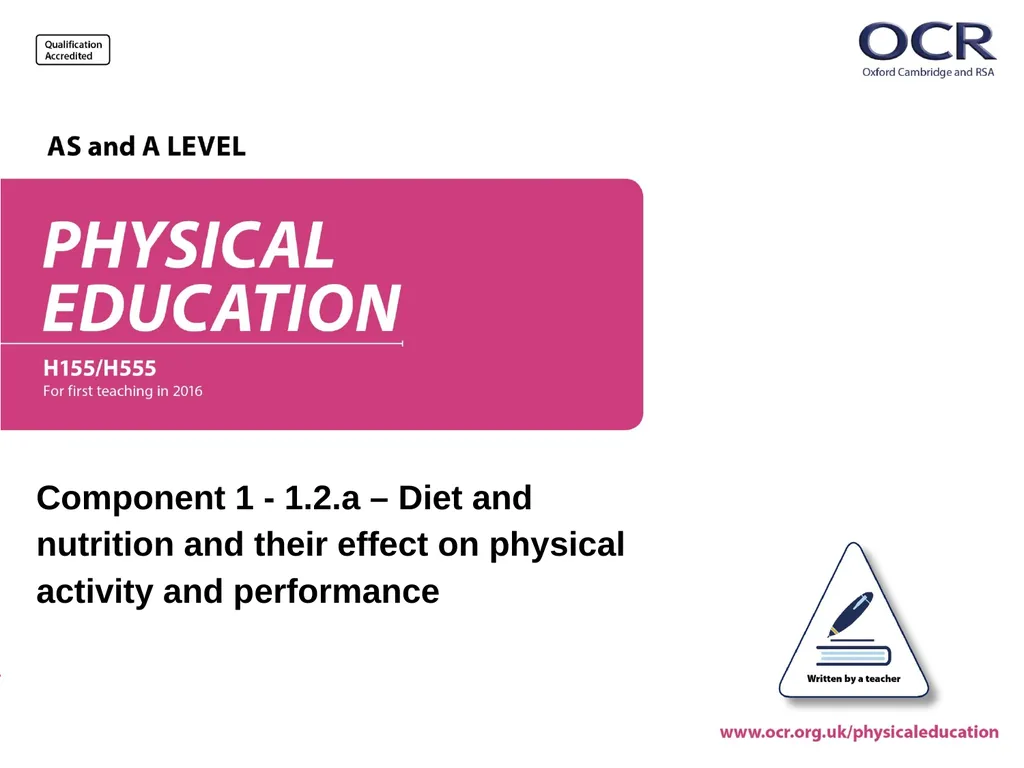 Component 1 - 1.2.a – Diet and nutrition and their - slide 1 of 37