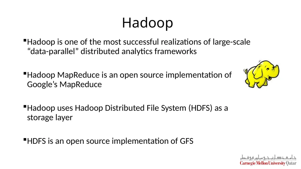 Distributed Systems CS 15-440 Hadoop Lecture 18, - slide 10 of 23