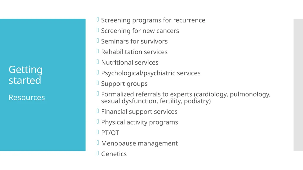 Initiating a Survivorship Program Megan Lanigan, - slide 10 of 22