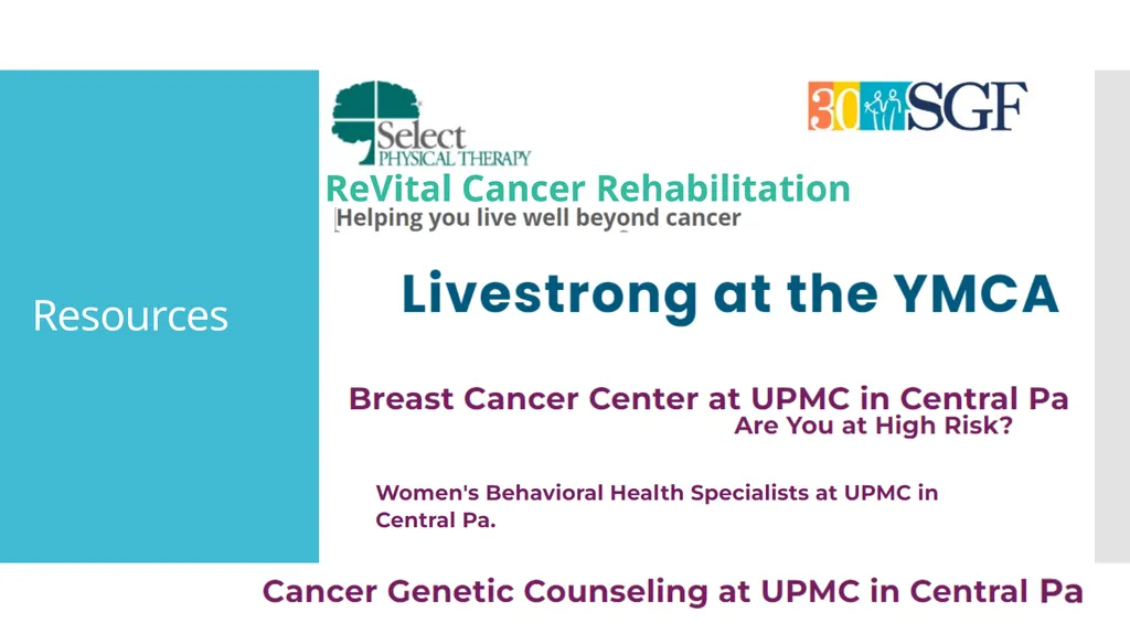 Initiating a Survivorship Program Megan Lanigan, - slide 11 of 22