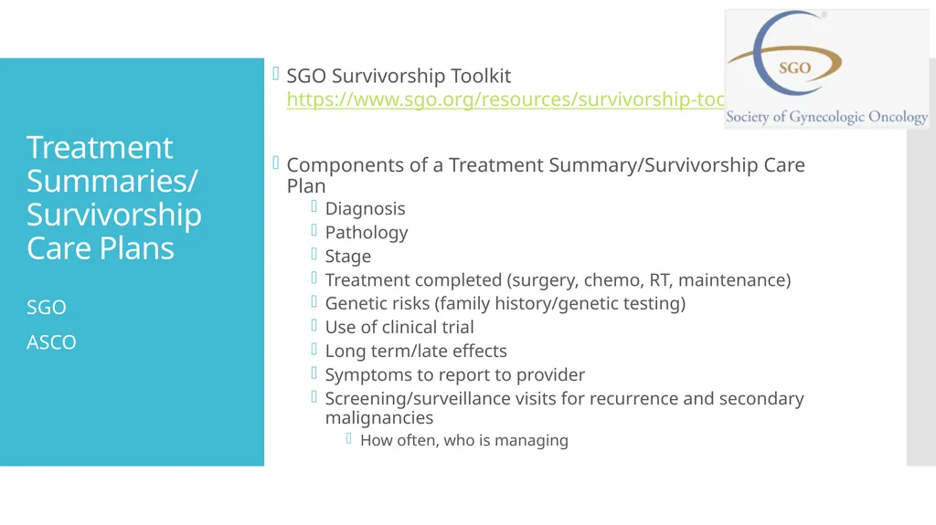 Initiating a Survivorship Program Megan Lanigan, - slide 13 of 22