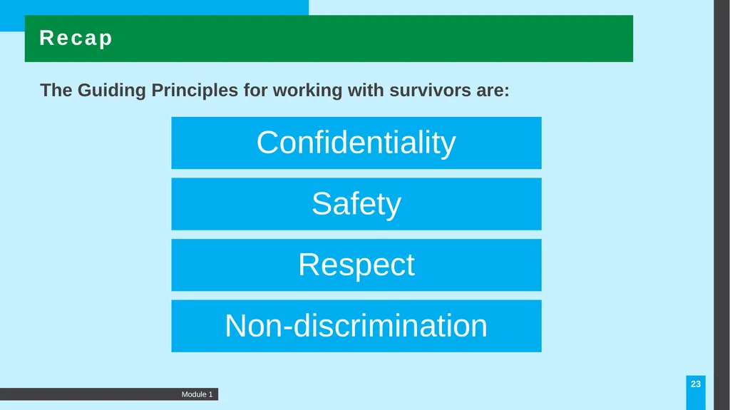 Caring for survivors: A principled approach 2 - slide 23 of 23