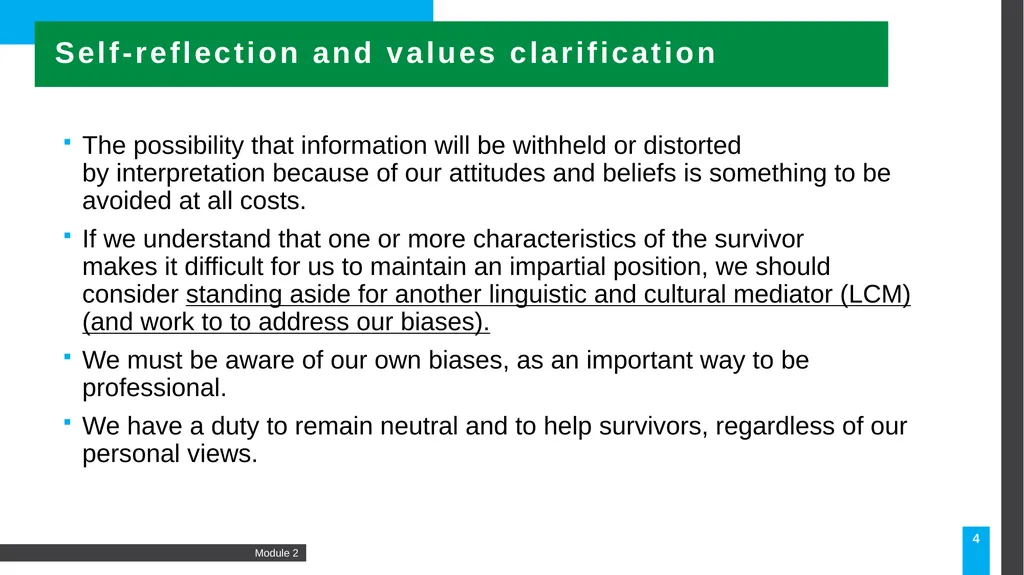 Caring for survivors: A principled approach 2 - slide 4 of 23