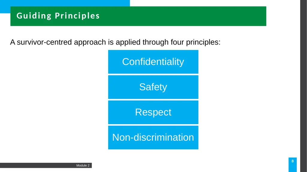 Caring for survivors: A principled approach 2 - slide 8 of 23