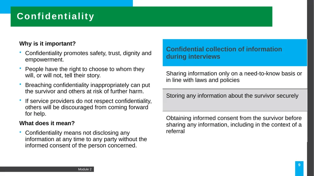 Caring for survivors: A principled approach 2 - slide 9 of 23