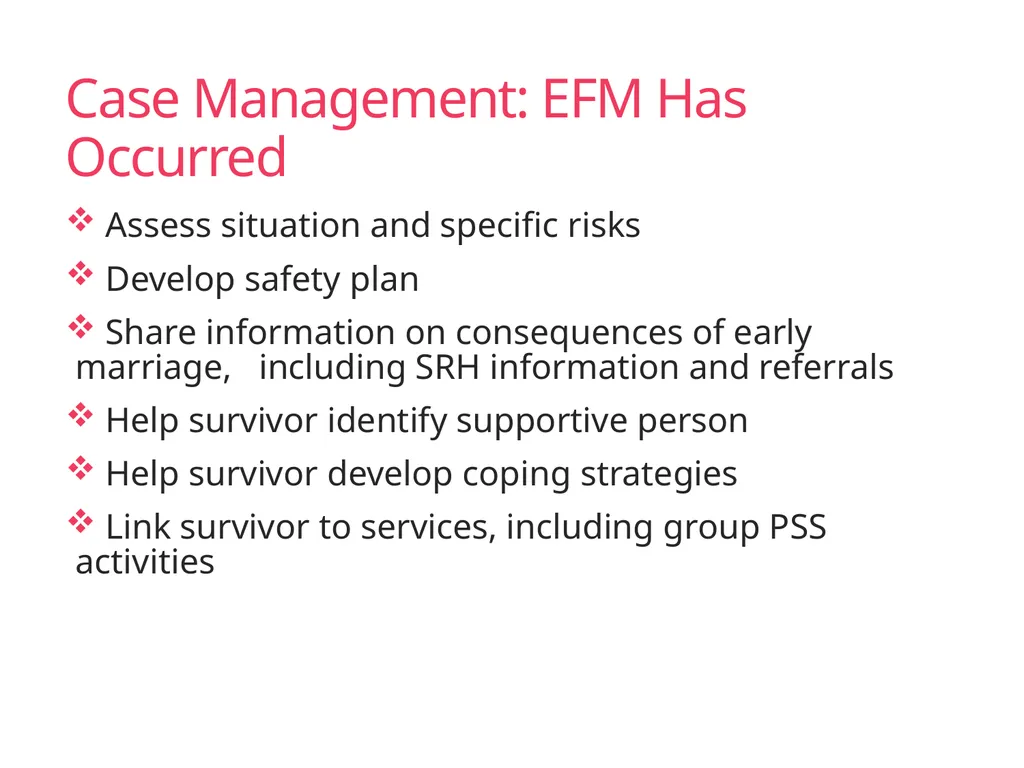 Case Management Managing Gender-Based Violence - slide 55 of 73