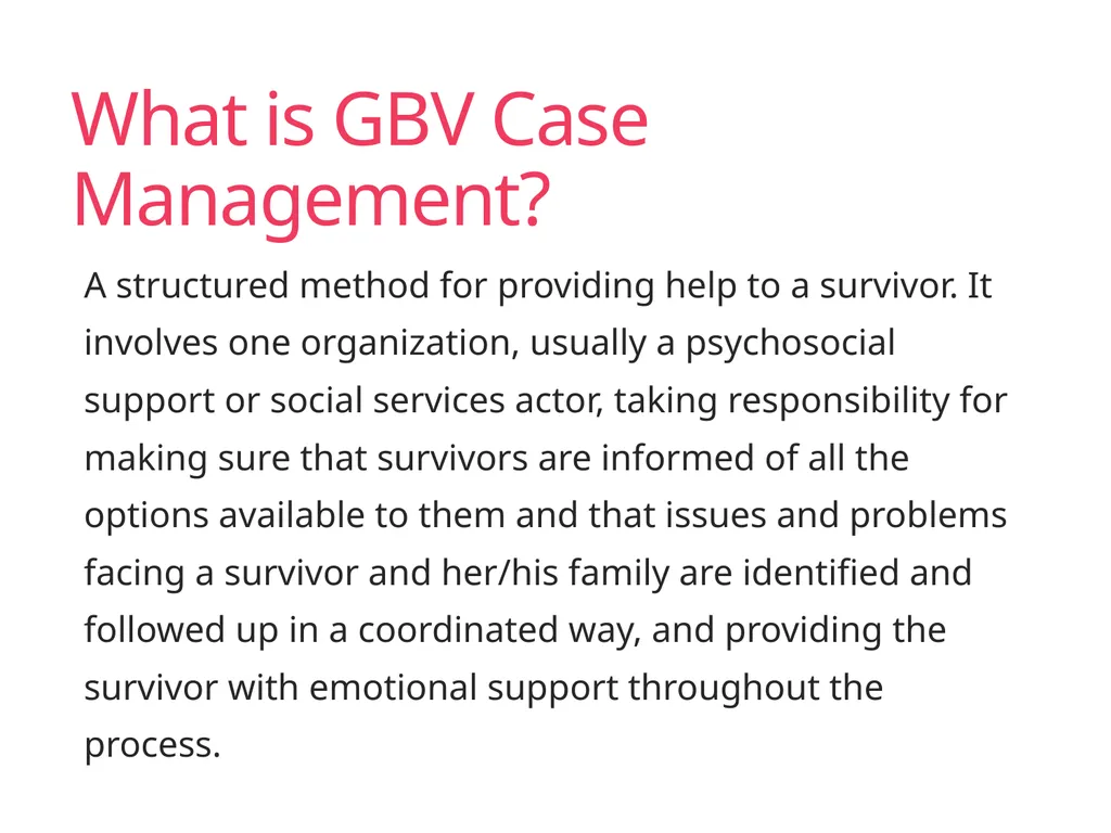 Case Management Managing Gender-Based Violence - slide 3 of 73