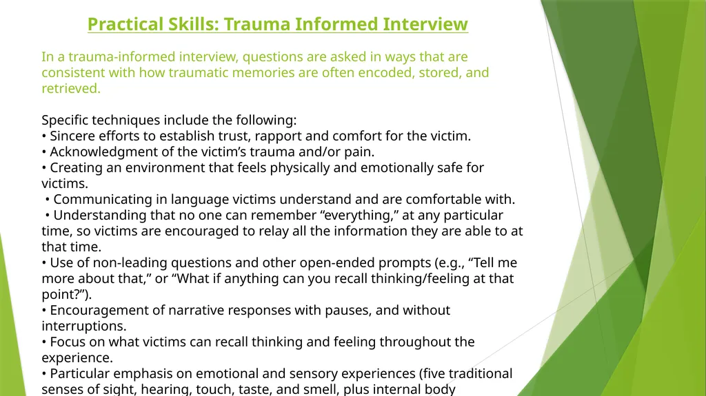 Trauma Informed Techniques Elizabeth Rogers, M.A., - slide 17 of 22