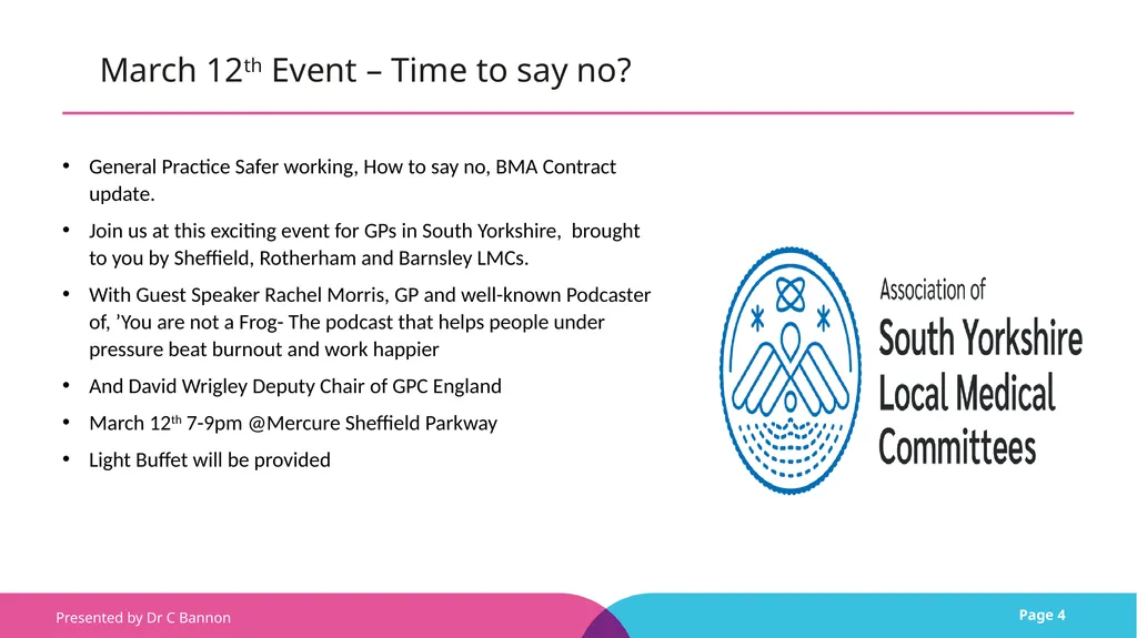 Barnsley LMC Update January 2024 Presented by Dr - slide 4 of 5