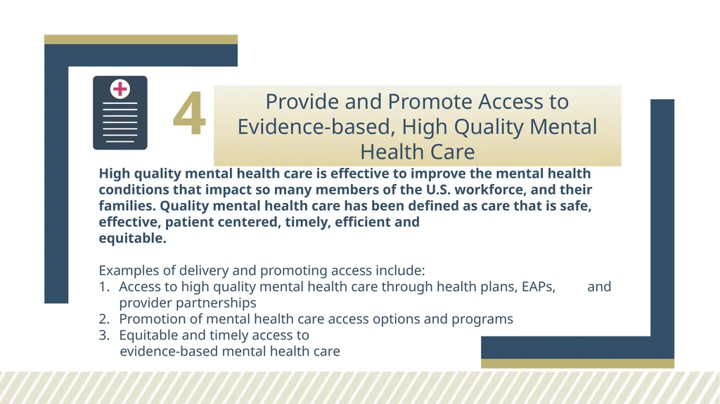 EMPLOYEE MENTAL HEALTH AND WELL-BEING: EMERGING - slide 5 of 9