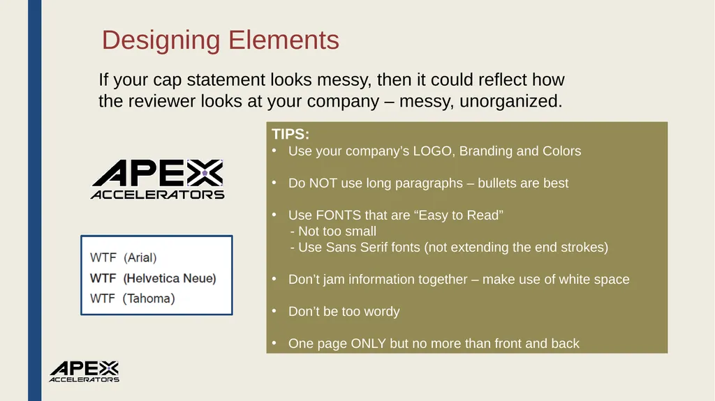 How to Develop an Effective Capabilities Statement - slide 34 of 38