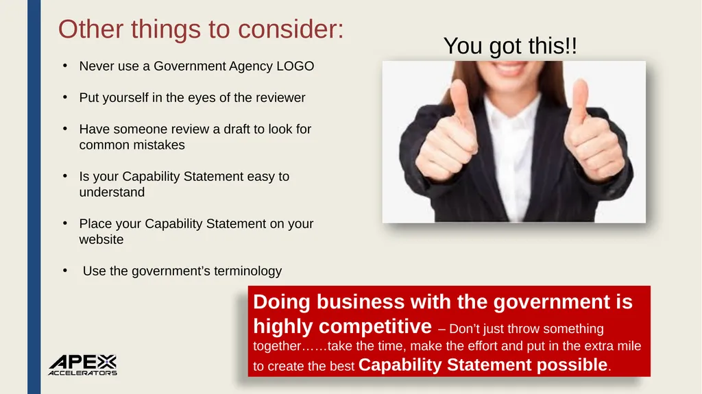How to Develop an Effective Capabilities Statement - slide 37 of 38