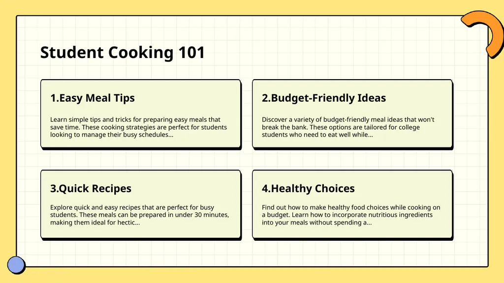 October 2023 Affordable and Delicious College - slide 4 of 13