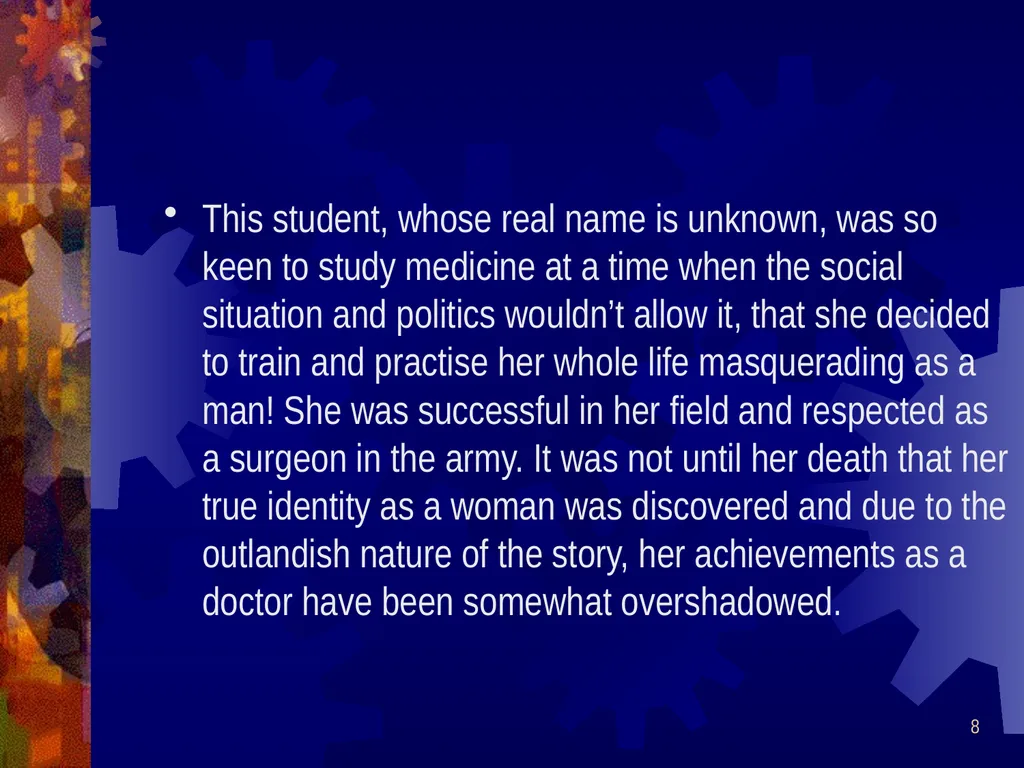 1 Women and Medicine History Year 11 2 Attitudes - slide 8 of 31