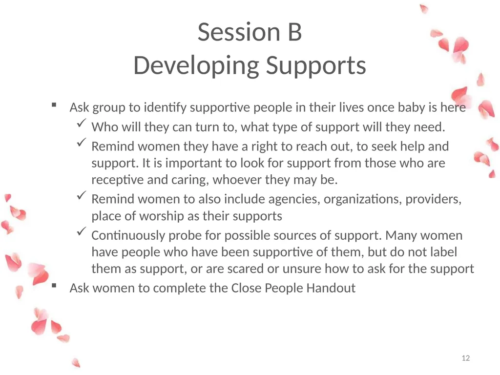 Session B: Being a Mother Changing Roles Mothers - slide 12 of 17