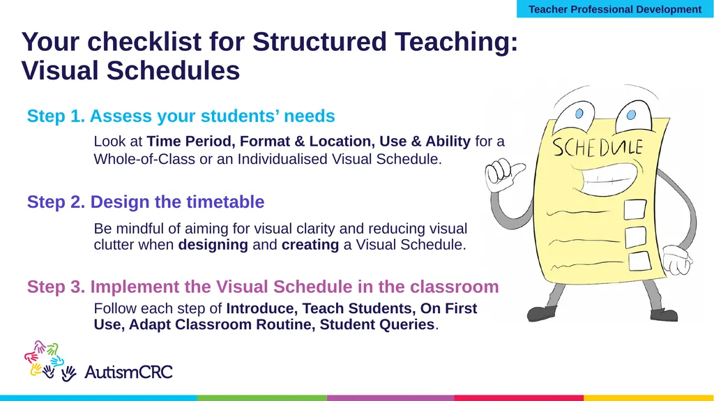 Structured Teaching VISUAL SCHEDULES Teacher - slide 25 of 27