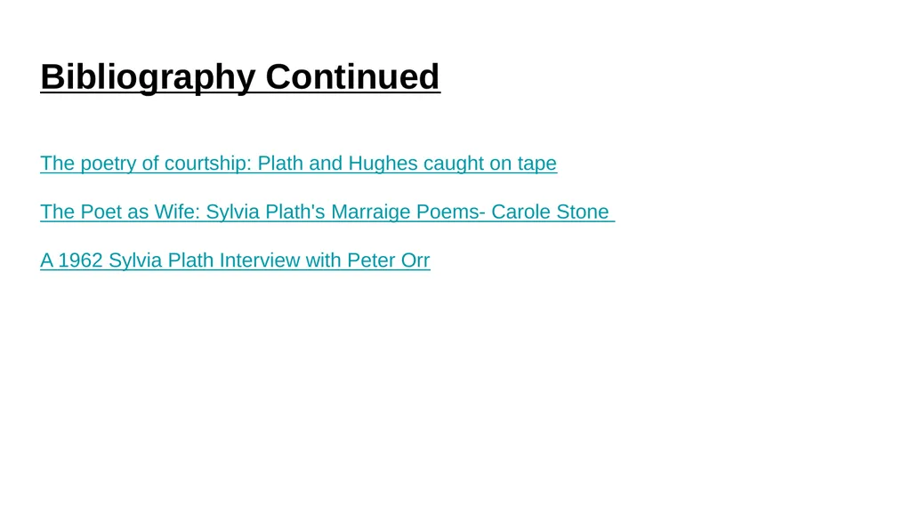 Plath and Hughes - their relationship Group ? - slide 12 of 13