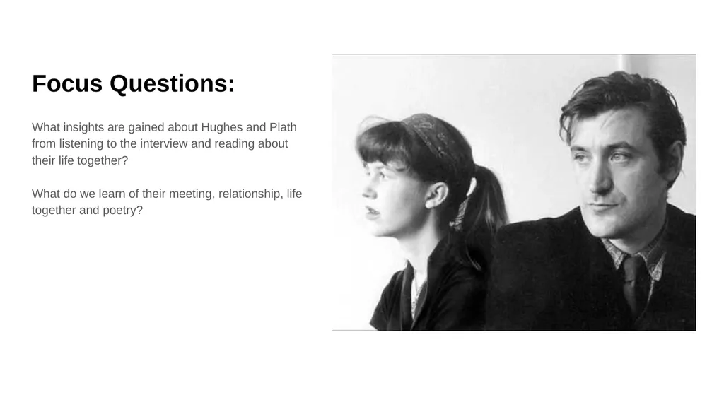 Plath and Hughes - their relationship Group ? - slide 2 of 13