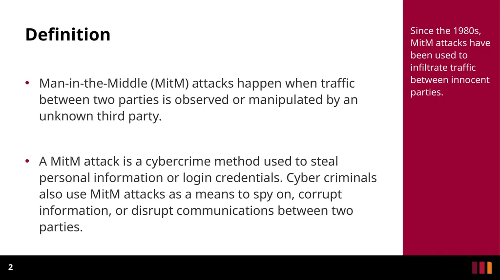 Man-In-The-Middle Attacks Definition - slide 2 of 19