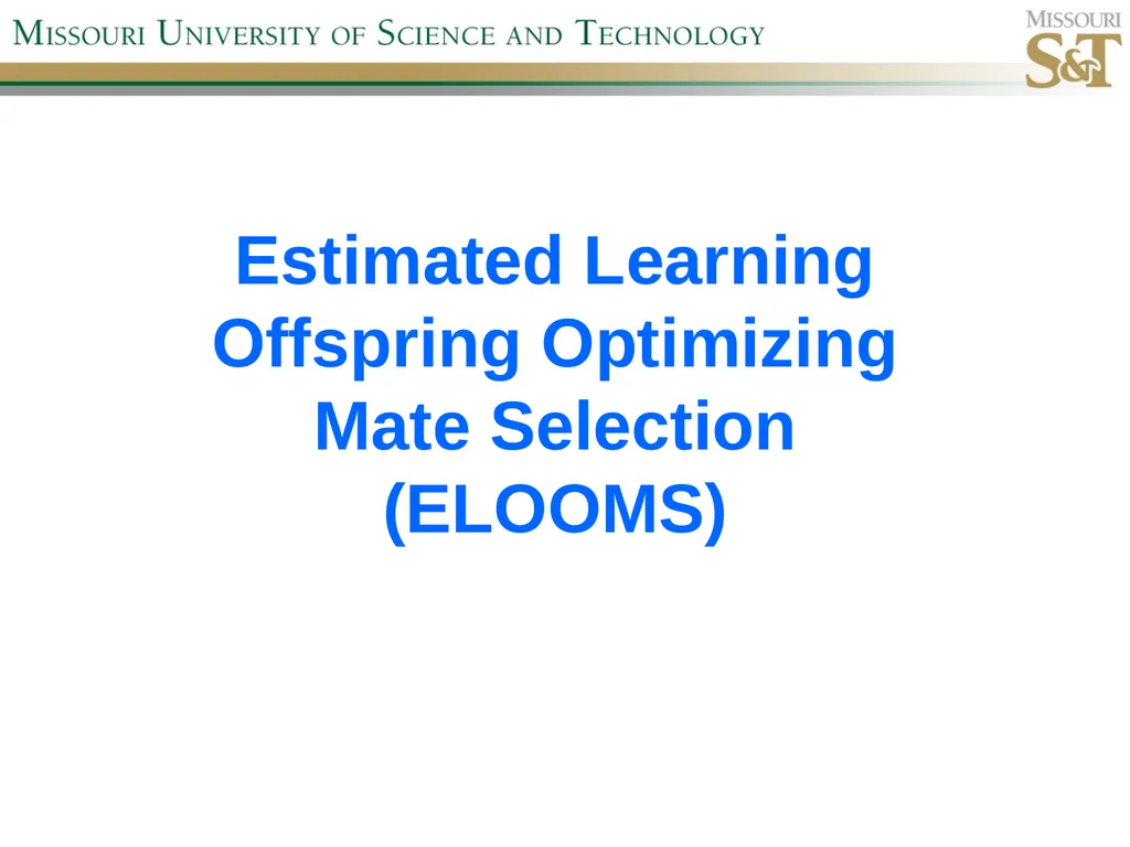 Self-Adaptive Semi-Autonomous Parent Selection - slide 22 of 38