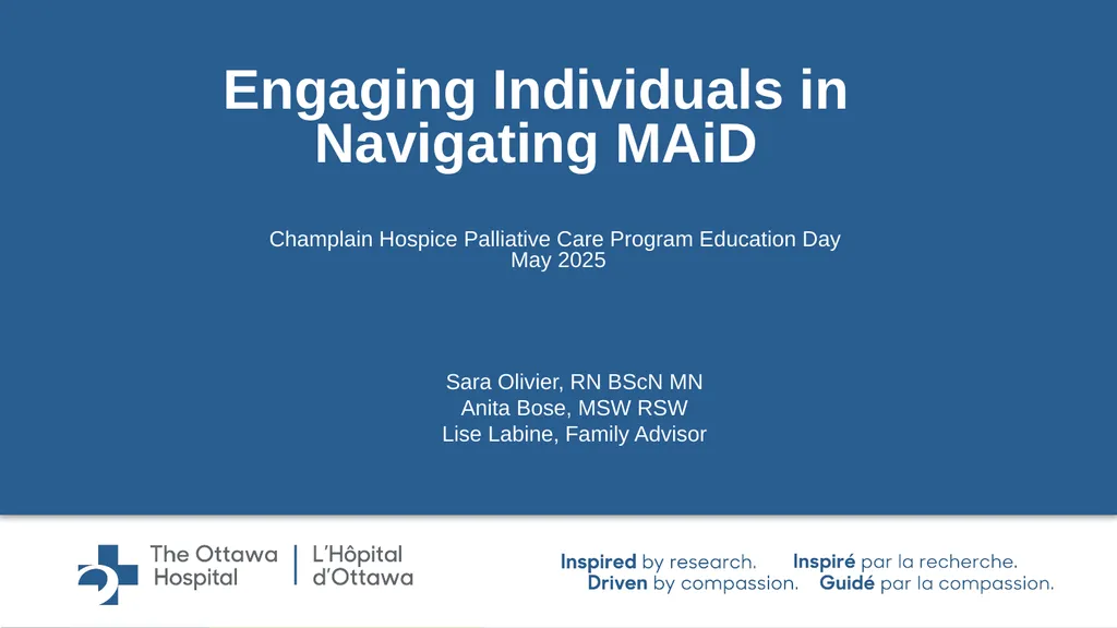 Engaging Individuals in Navigating MAiD Champlain - slide 1 of 20